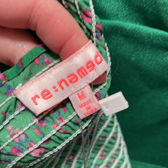 Re:named green sweetheart neckline floral dress M - Picture 4 of 7